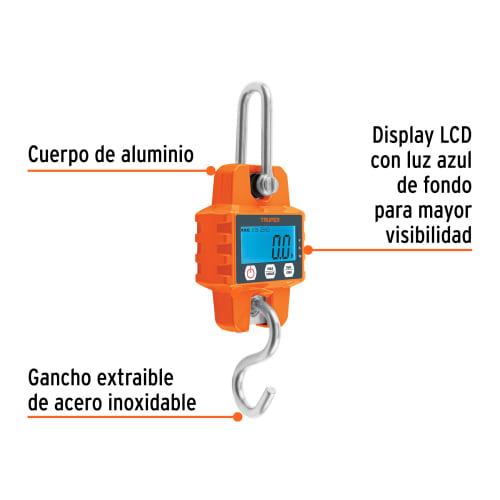 Balanza electrónica colgante, capacidad 300 kg, Truper2