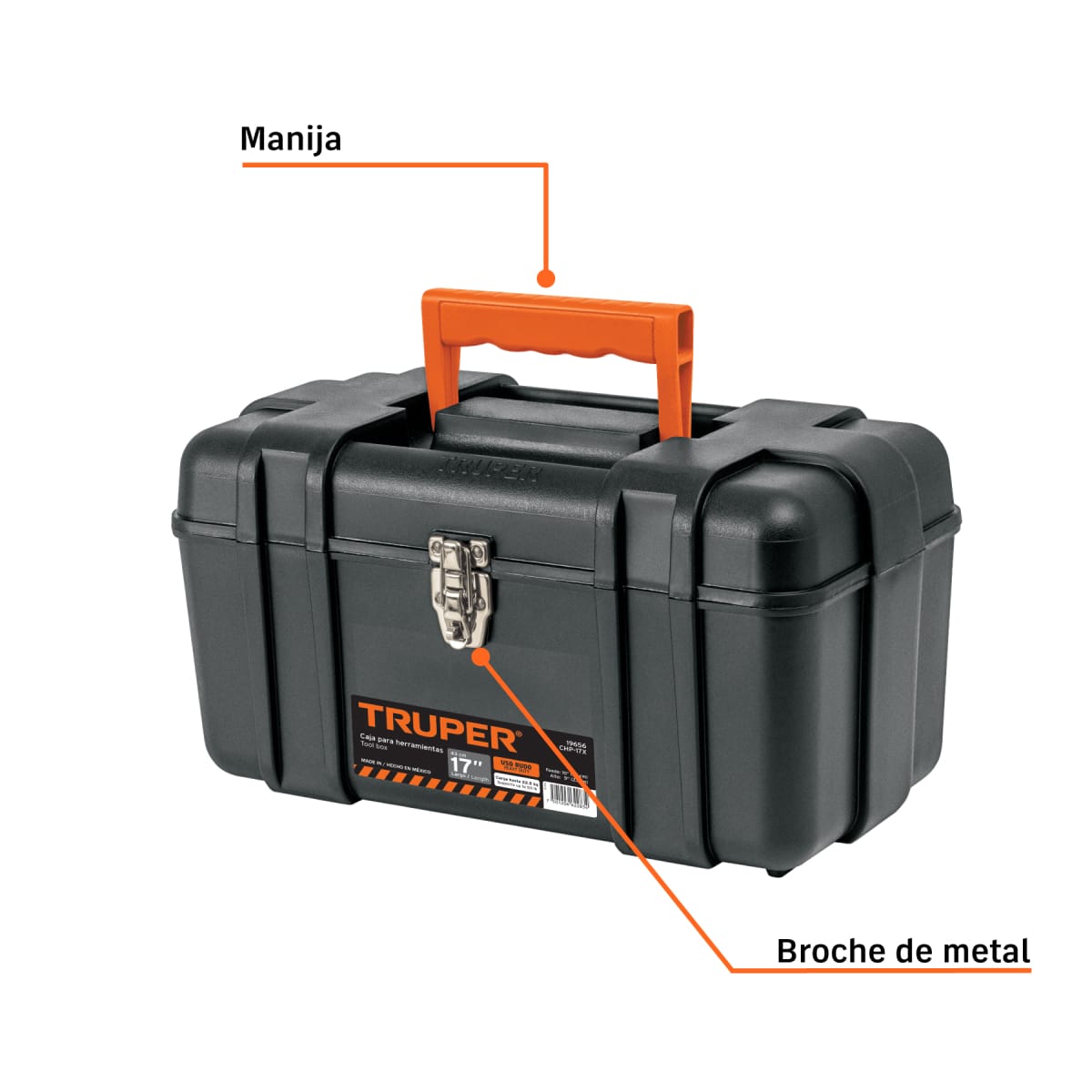 Caja Herramienta Industrial Broches Metálicos Truper 19656 Negro3
