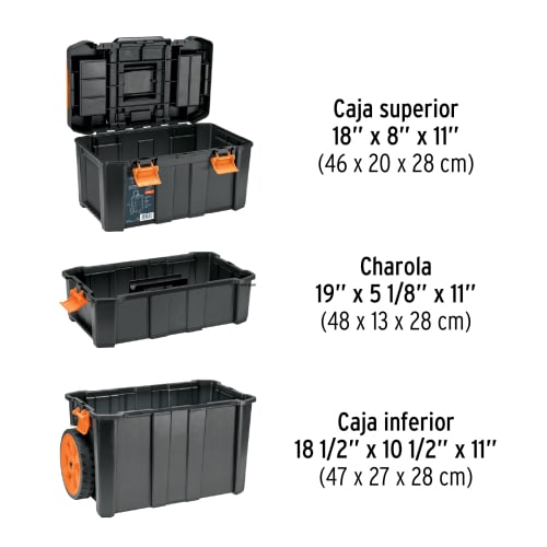 CHP-1925R Caja p/herramienta de 19'x25' c/ruedas, 3 en 1 desmontable3