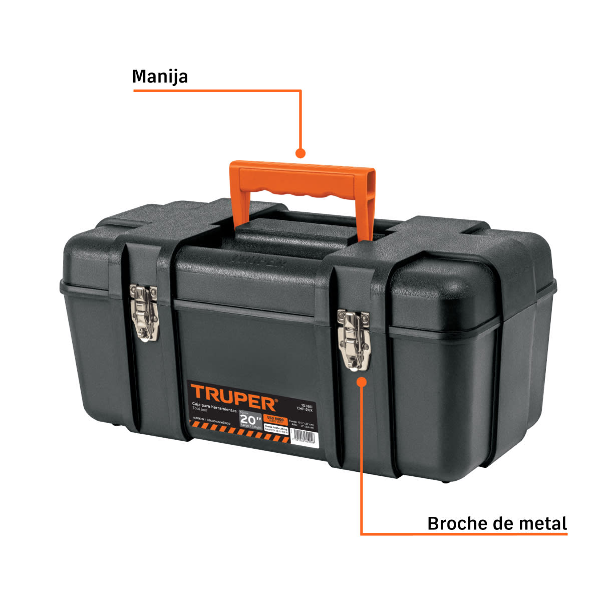 Caja Para Herramienta De 20 Broches Mecánicos Truper 10380 Color Negro2