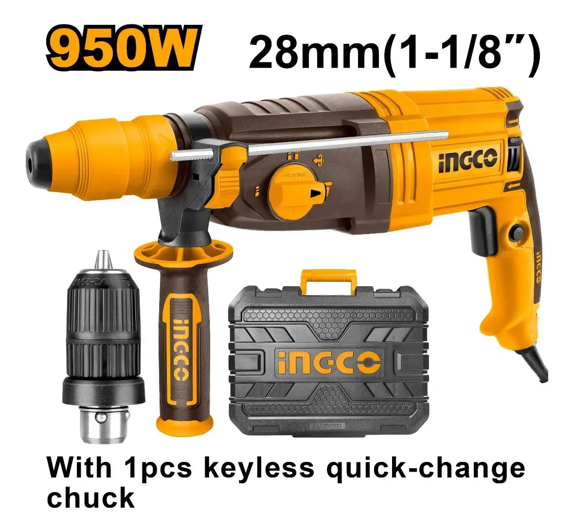 RGH9528-2 MARTILLO PERFORADOR 950W + ACCESORIOS INGCO2