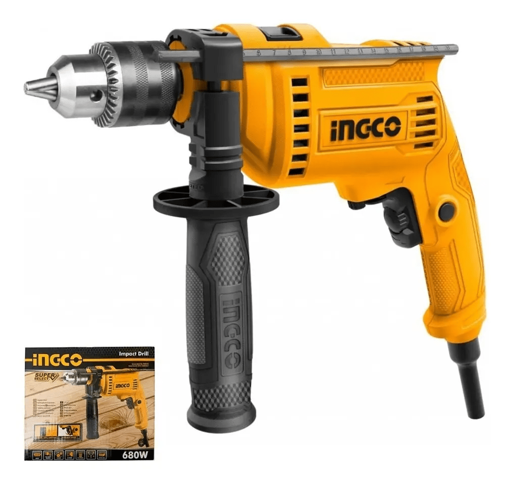 Taladro Percutor 680w Profesional Ingco Concreto Madera Rack Color Amarillo Frecuencia 50 Hz/60 Hz3