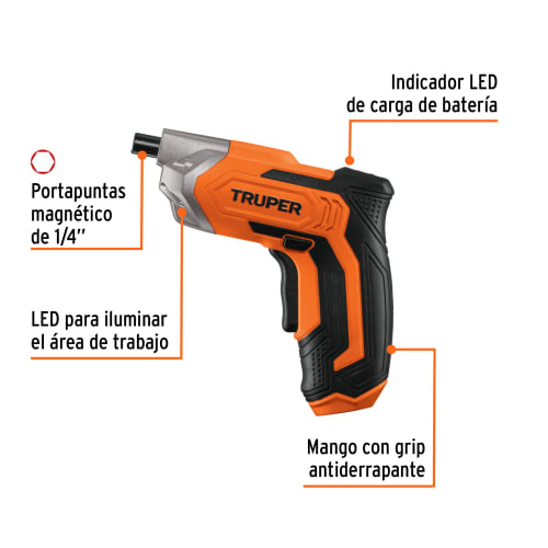 Destornillador inalámbrico 3.6V, 220V, Truper2