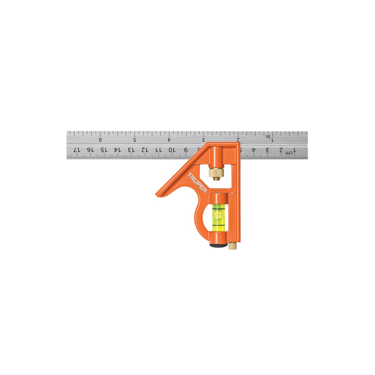 Escuadra De Combinación 6 Pulgadas Truper 14369 Naranja Claro4