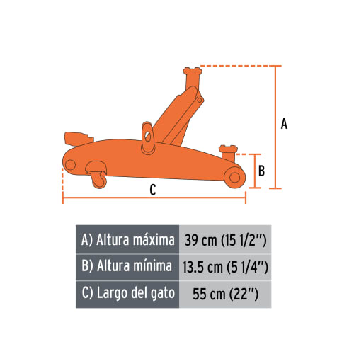 Gata tipo lagarto 2.5 ton de elevación rápida con maletín4