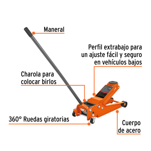 Gato tipo lagarto profesional, 3.5 t, elevación rápida perfil extra bajo2