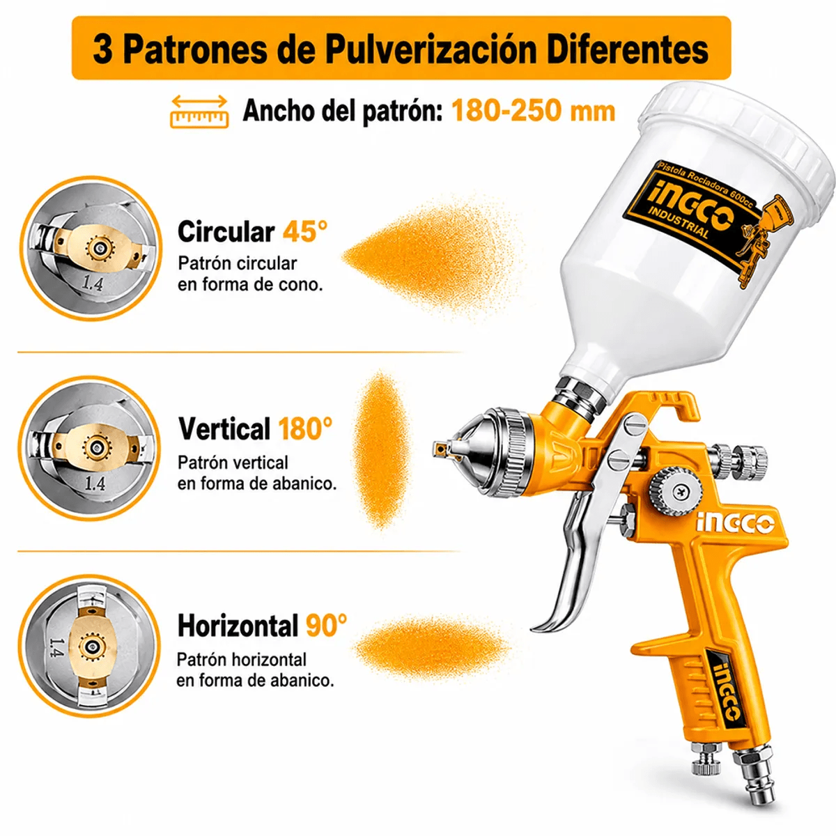 ASG1061 Pistola de pulverización HVLP 600CC3