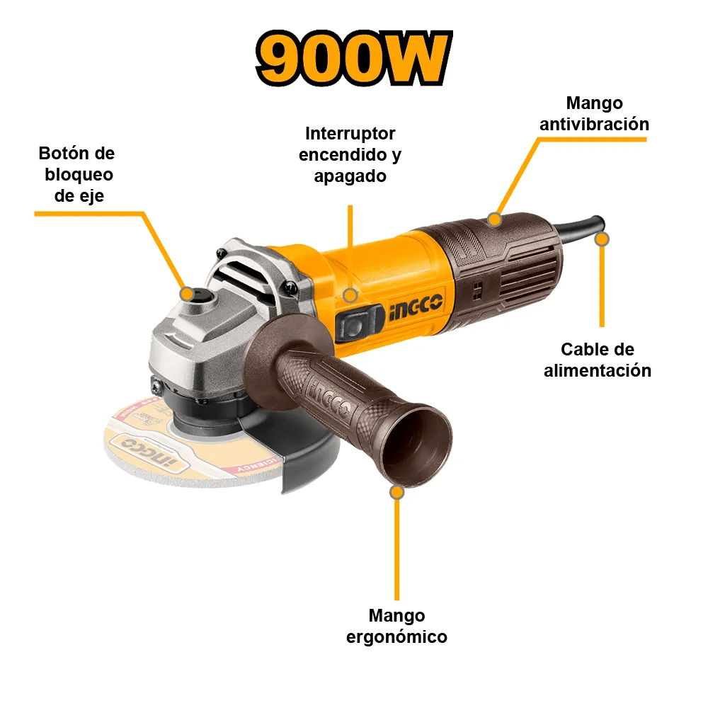AG900285 AMOLADORA ANGULAR 900W 125mm CONTROL DE VELOCIDAD4