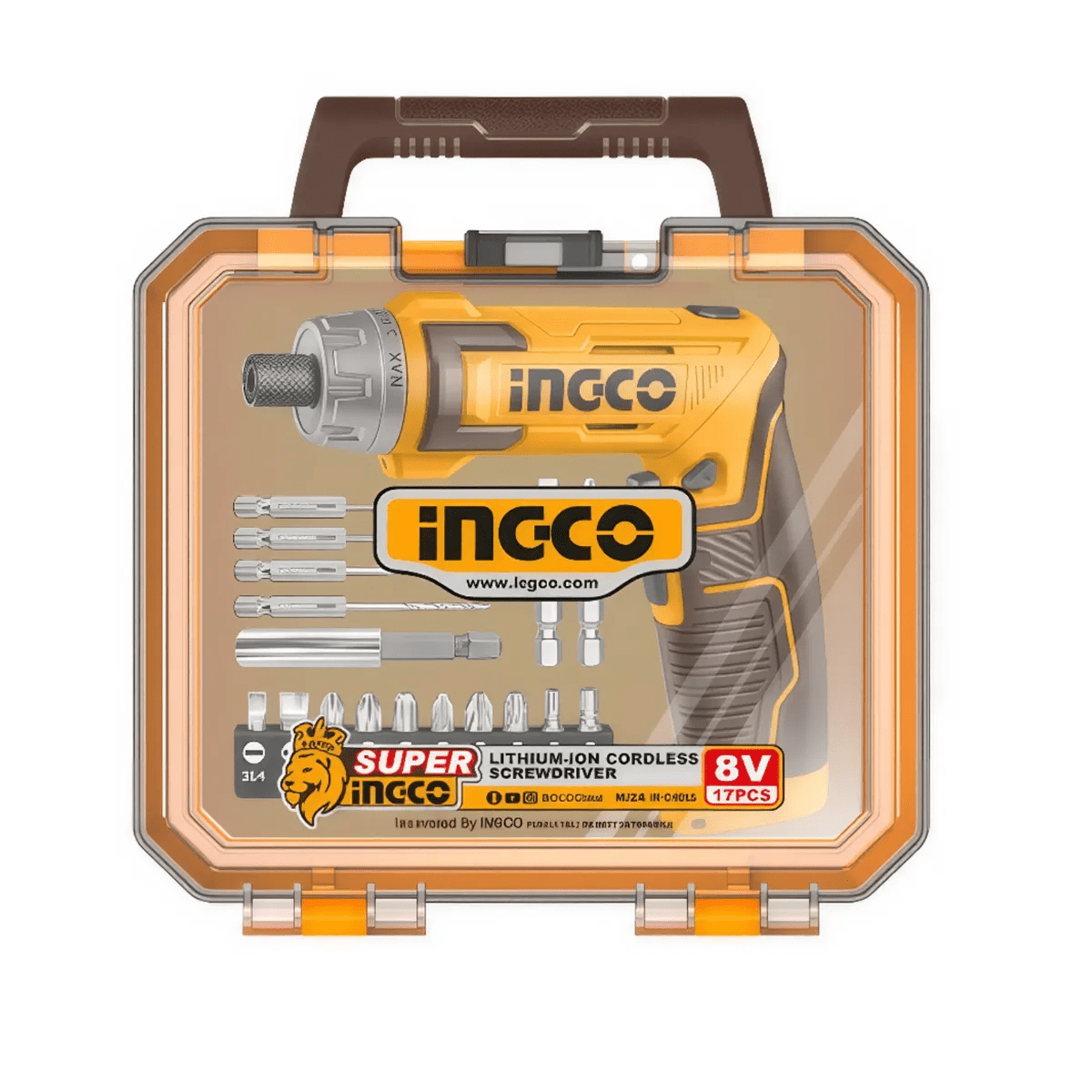 Atornillador Flexible 8v + Batería + Acc Ingco Csdli08025 Amarillo4