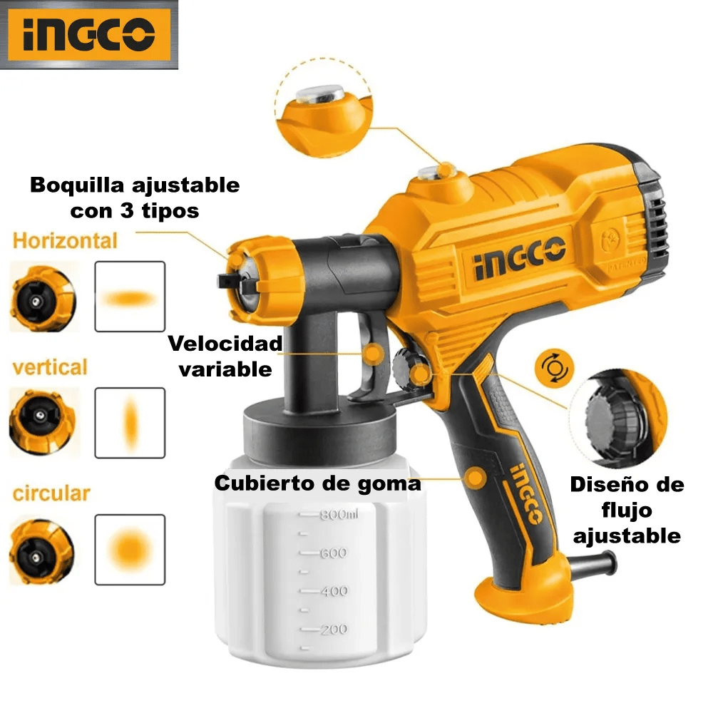 PISTOLA ELÉCTRICA PARA PINTAR INGCO 450W SPG3508-VAR482