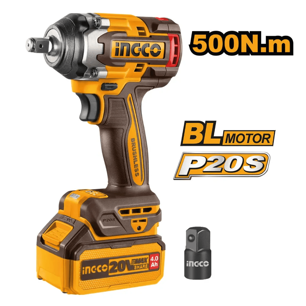 Combo Llave Impacto 500nm + Llave Crique Cosli240461 Ingco Color Amarillo Frecuencia 50 602