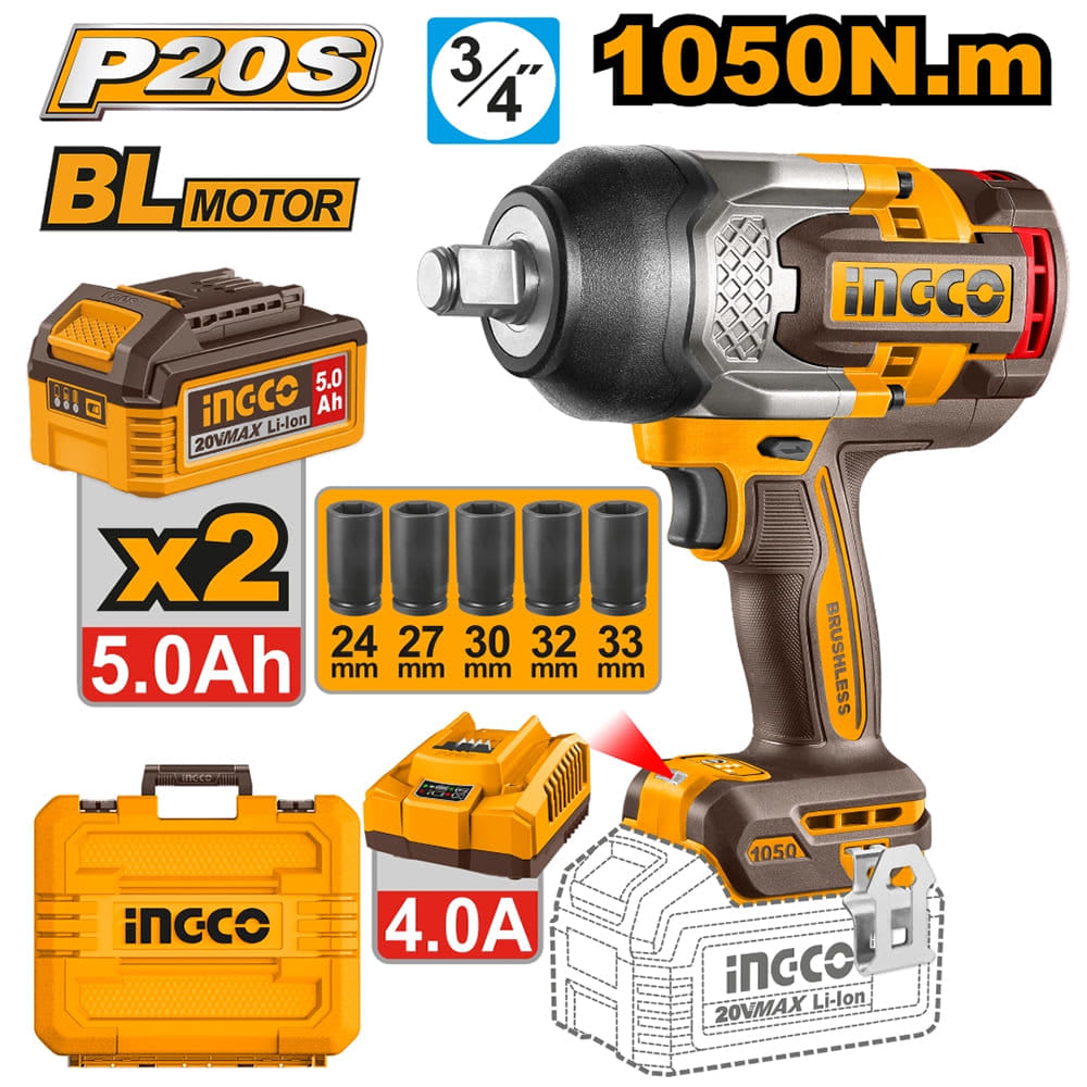 CIWLI20105 LLAVE DE IMPACTO 20V 1050N.M. +BAT+CARGADO R+SOCKET+MAL ETIN1