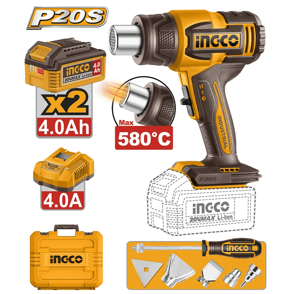 HGLI20085 Pistola
de Calor 20V
300/580°C
+BAT+CARGADO
R+MALETIN+ACC
ESORIOS1