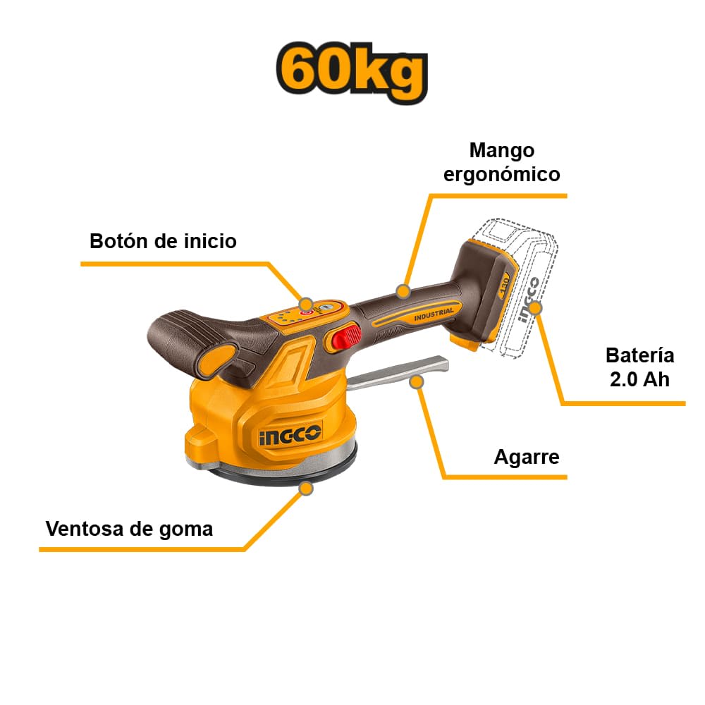 CTVLI20018 Máquina vibradora de baldosas inalámbrica 20V 130MM(5-1/9'') 60KG +BAT+CARGADO R+ACCESORI4
