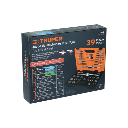 Juego de 40 piezas de machuelos y tarrajas, Truper2
