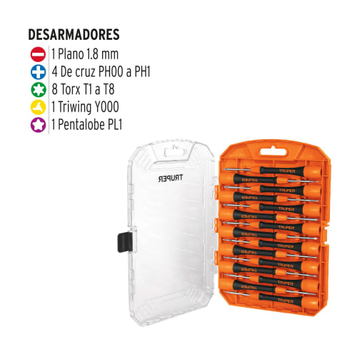 Juego con 15 desarmadores de joyero, Truper2