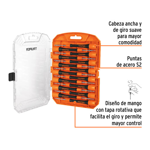 Juego con 15 desarmadores de joyero, Truper4
