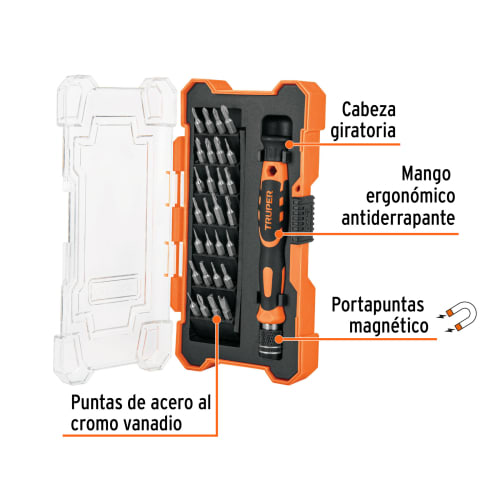 Desarmador de joyero con 28 puntas intercambiables4