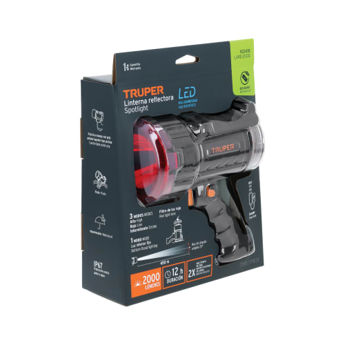 LARE-2000 Lámpara de LED 2000 lm recargable alta potencia, Truper4