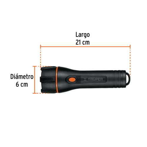 Linterna plástica 1 LED 180 lm con 2 pilas D, Truper6