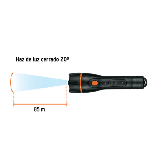 Linterna plástica 1 LED 80 lm con 2 pilas AA, Truper4