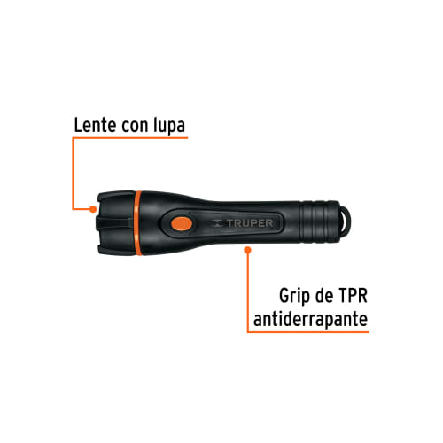 Linterna plástica 1 LED 80 lm con 2 pilas AA, Truper5