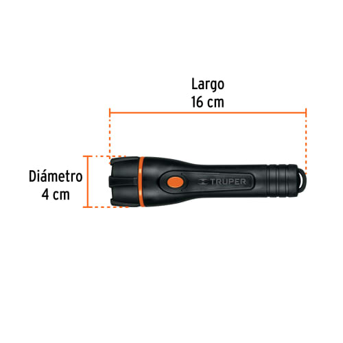 Linterna plástica 1 LED 80 lm con 2 pilas AA, Truper6