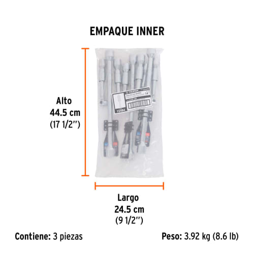 Llave de cruz 14 plegable pulida y cromada, Truper3