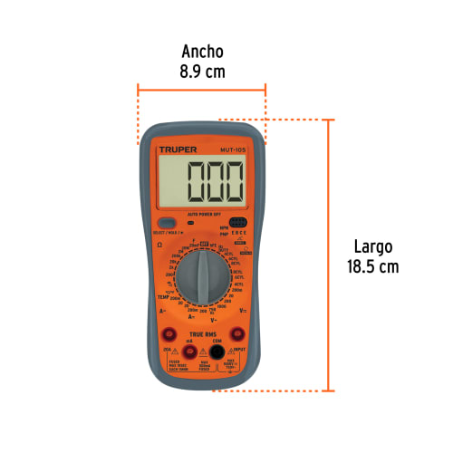 Multitéster digital para mant automotriz con RMS verdadero, Truper4