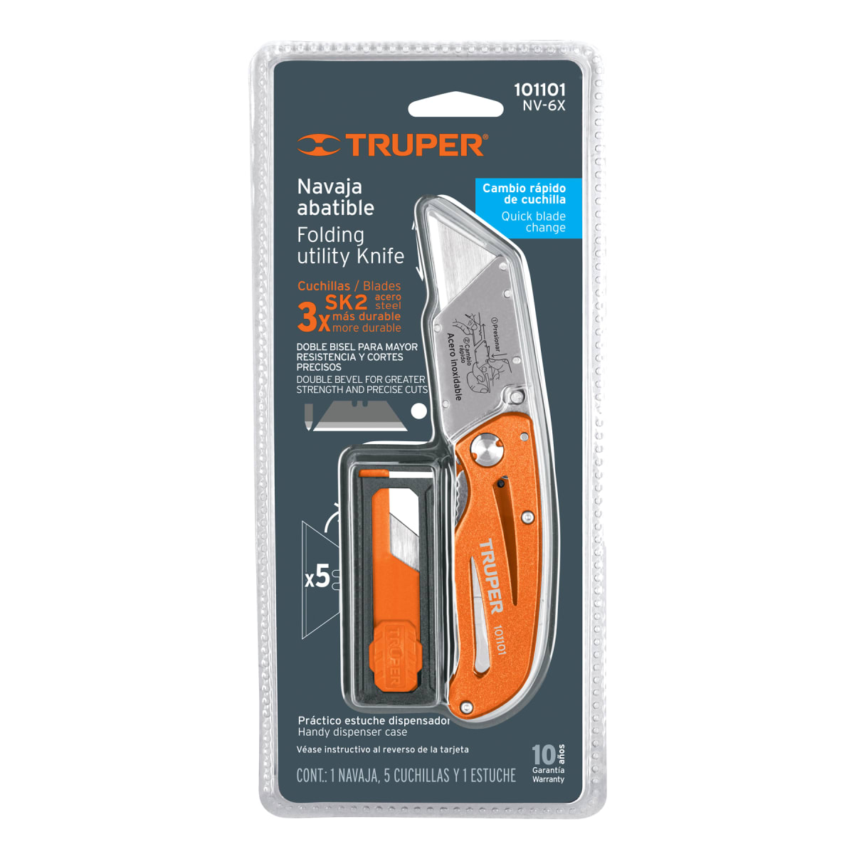 Navaja abatible 6 cuerpo de aluminio y acero inox, Truper3