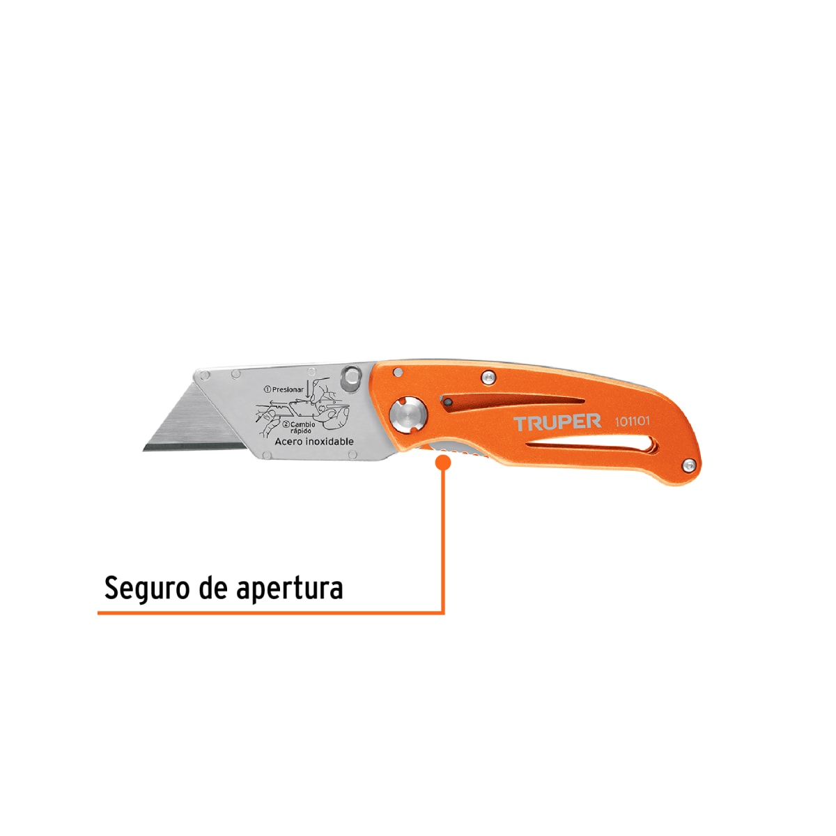 Navaja abatible 6 cuerpo de aluminio y acero inox, Truper2