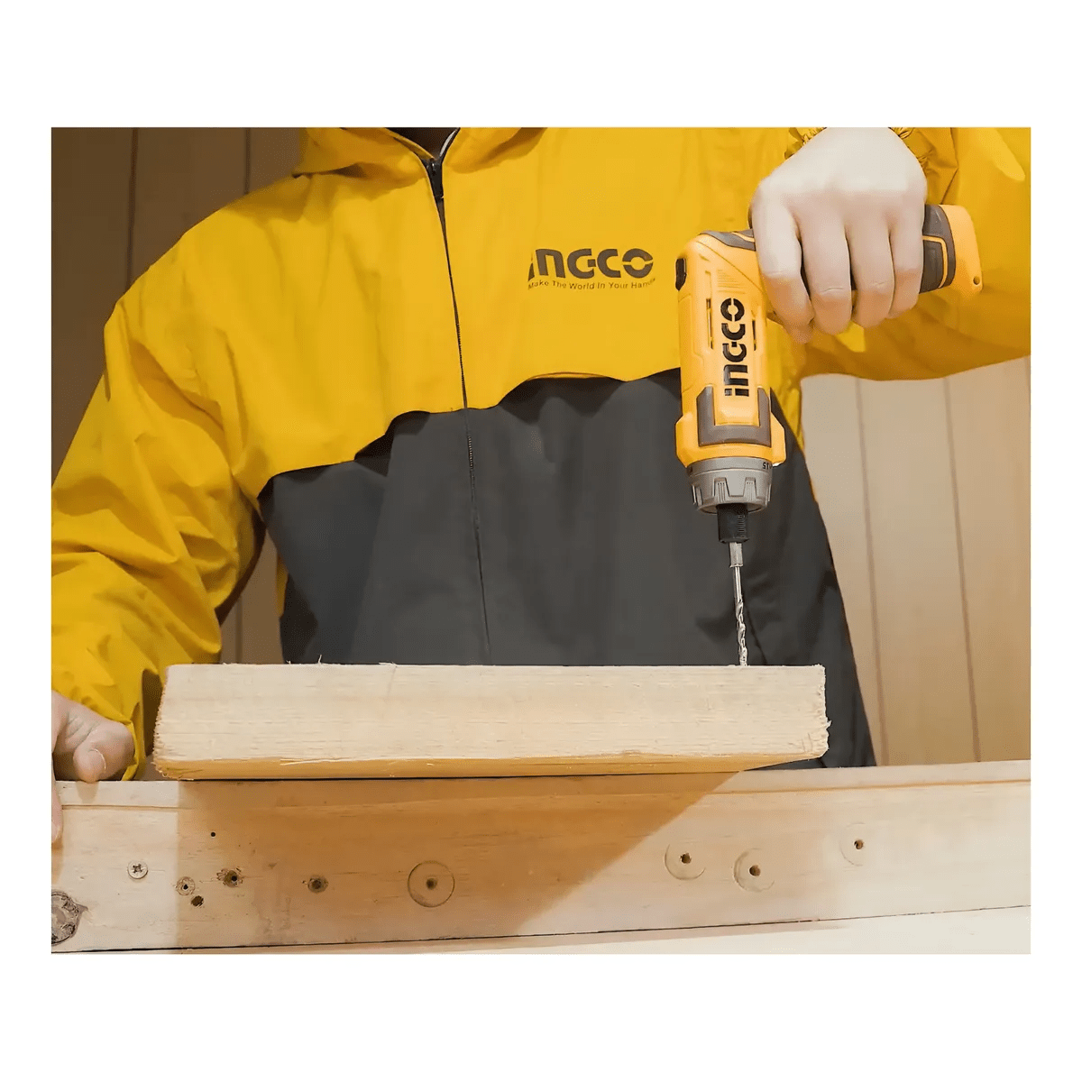 Atornillador Flexible 8v + Batería + Acc Ingco Csdli08025 Amarillo2