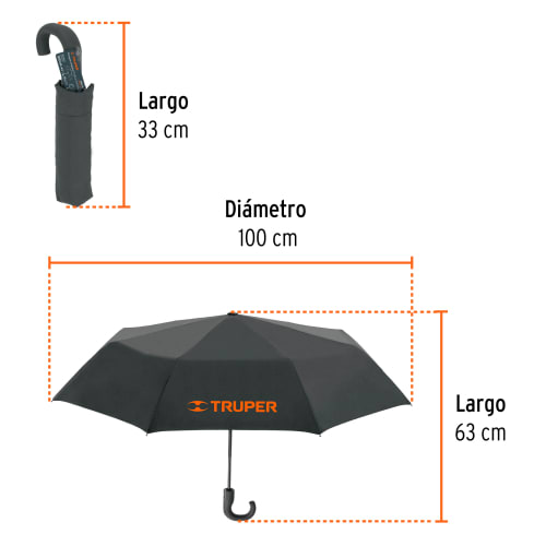 Paraguas truper de 95 cm 660743