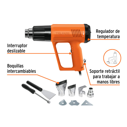 Pistola de calor profesional de 1800 W, 220 V, Truper5