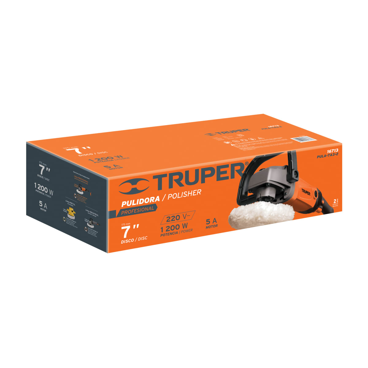 Pulidora Autos 7 1/2 1200w Truper Cod. 167132