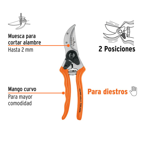 Tijera para poda 8 de aluminio forjado para diestro, Expert2