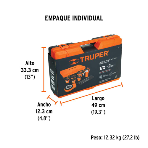Juego de 9 tarrajas para tubo, Truper2