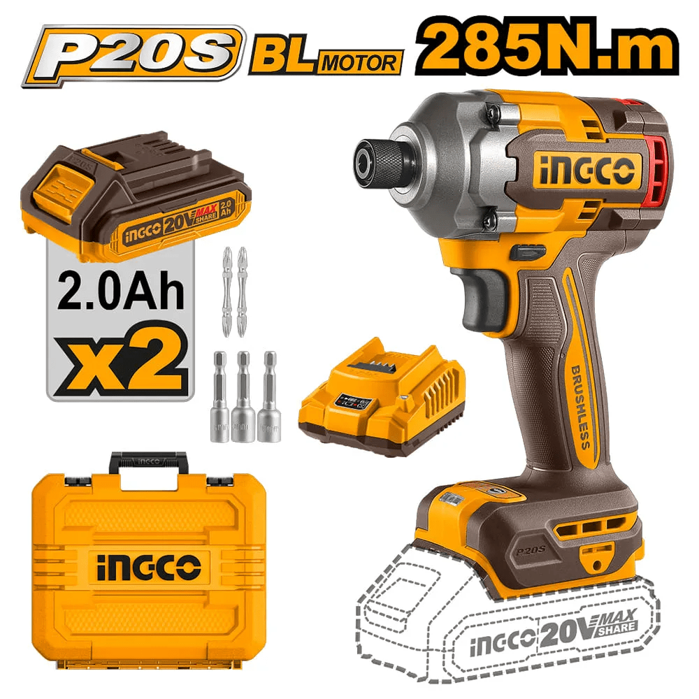 CIRLI2028 ATORNILLADOR DE IMPACTO INALAMBRICO 20V
285N.m.+2BAT+C ARGADOR1