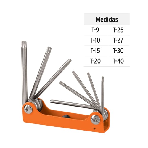 Juego de 8 llaves torx tipo navaja, cuerpo de lámina, Truper5