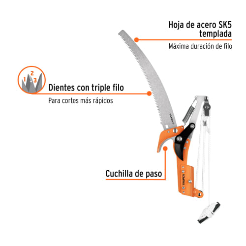 Tijera sin mango, hoja de acero SK5 de 14, Truper4