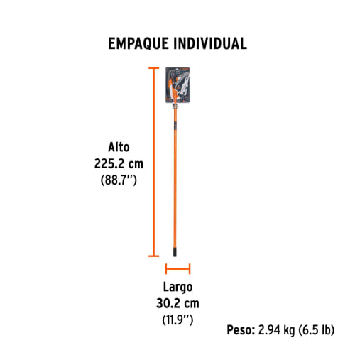 Tijera con mango telescópico de 3.6 m fibra vidrio, Truper1