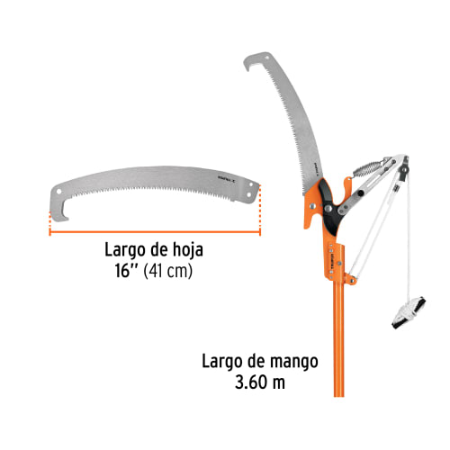 Tijera con mango telescópico de 3.6 m fibra vidrio, Truper4