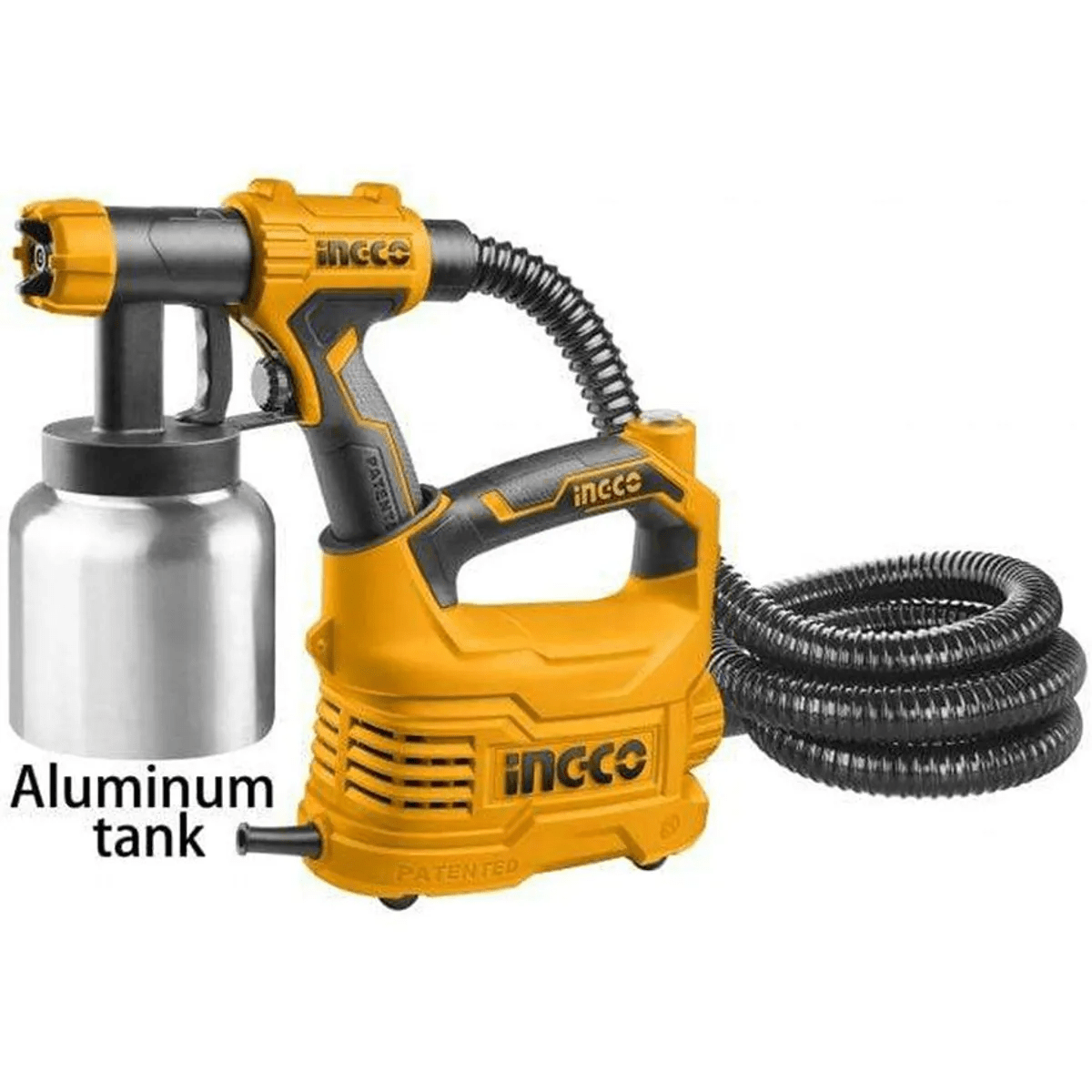Pistola Rociadora Eléctrica Ingco De Aluminio Con Tacho De 800ml Amarillo2