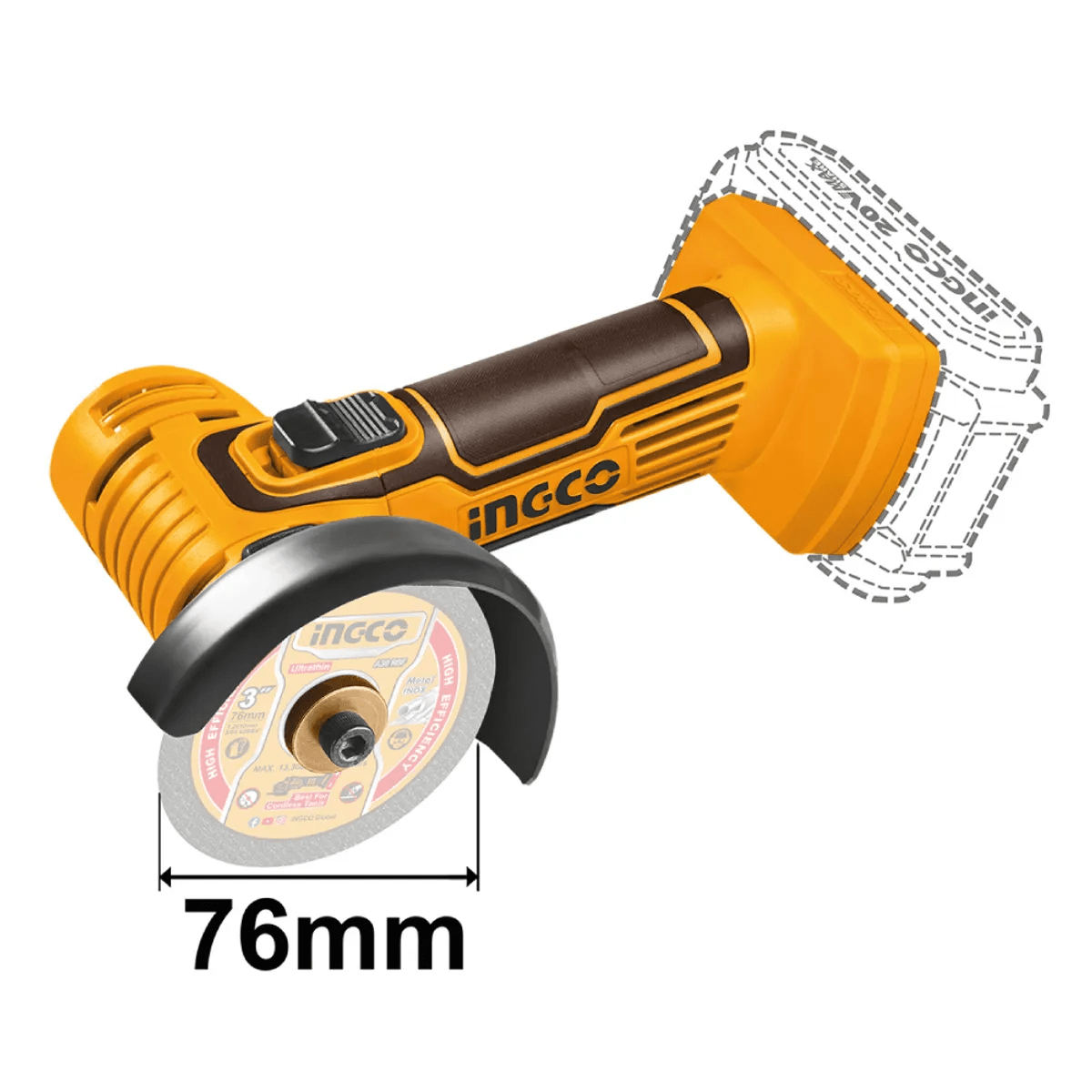 CAGLI76012 MINI AMOLADORA 20V
76mm
+DISCOS+LLAVE
+BAT+CARGADO R2