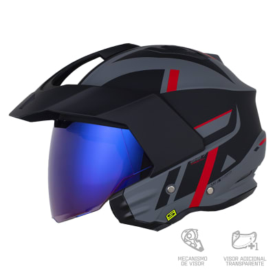 SHAFT OPEN FACE SH227 STRAIKER ROJO GRIS1