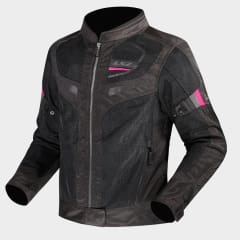CASACA LS2 GARDA AIR MUJER NEGRO ROSADO