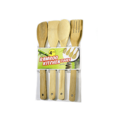 Set de 4 utensilios de bambu