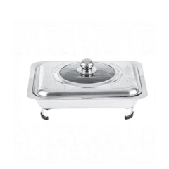 Asadera rectangular con patas y tapa