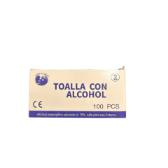 Caja 100 toallas con alcohol 75%