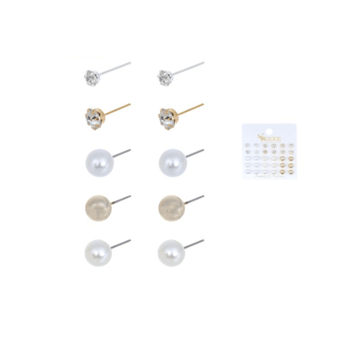 Set de 15 pares de aros perlas1